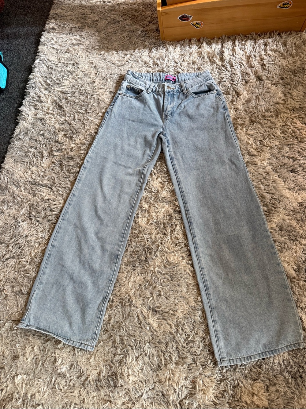 Edikted Light Gray Wide-Leg Jeans